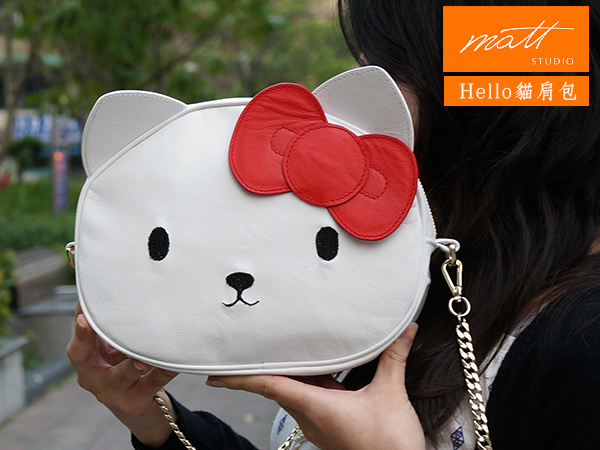 手縫【哈囉貓肩包】喵星人的最愛