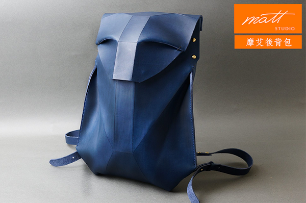 手縫【摩艾後背包】神秘的石頭人背包